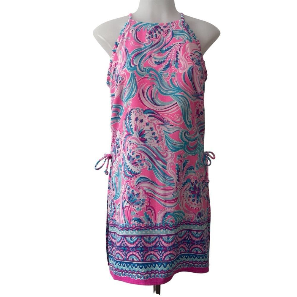 Lilly Pulitzer Pearl Romper in Don’t Be Jelly print Prosecco Pink